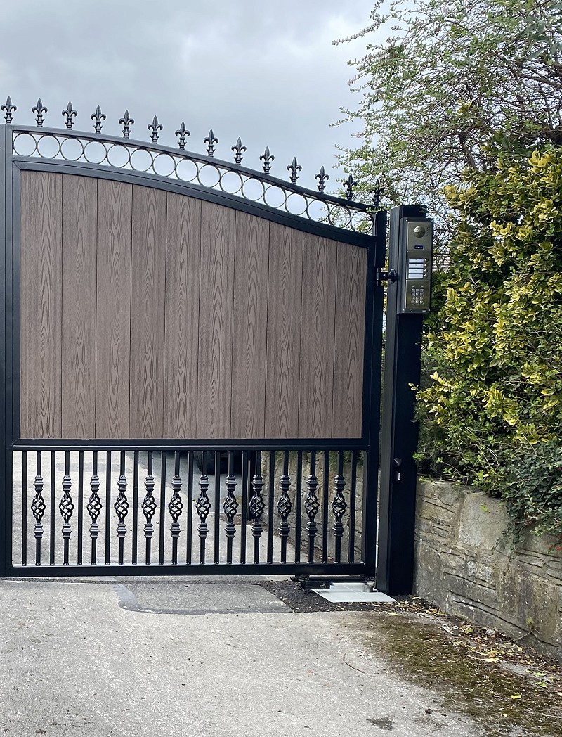 Composite clad electric gates